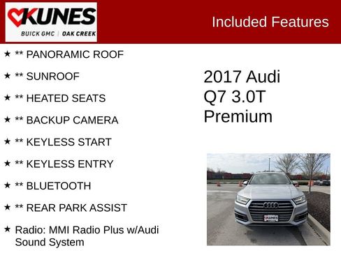 Used 2017 Audi Q7 3.0T Premium w/ Towing Package image 2