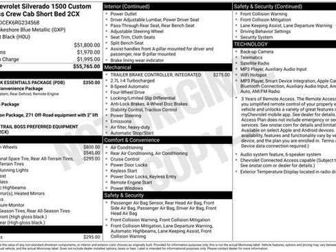 Used 2024 Chevrolet Silverado 1500 Custom Trail Boss w/ LPO, Dark Essentials Package AWD/4WD image 19