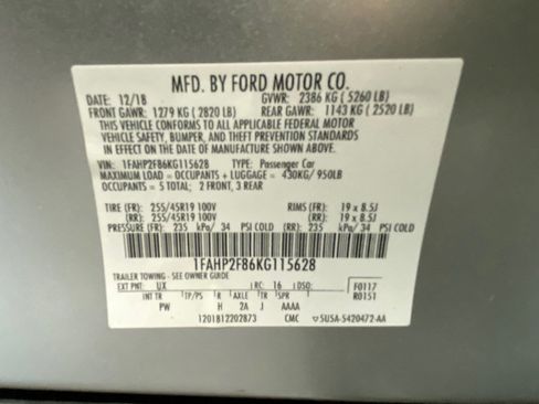 Used 2019 Ford Taurus Limited FWD image 53
