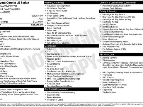 Used 2021 Toyota Corolla LE image 1