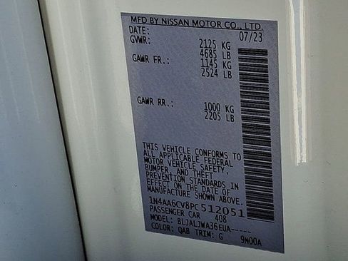 Used 2023 Nissan Maxima SV w/ Floor Mat Group image 28