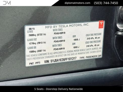 Used 2015 Tesla Model S 70D AWD/4WD image 44