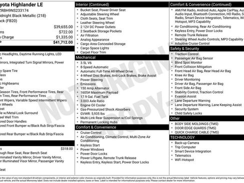 Used 2022 Toyota Highlander LE AWD/4WD image 2