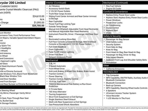 Used 2016 Chrysler 200 Limited FWD image 2