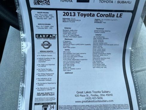 Used 2013 Toyota Corolla LE image 27
