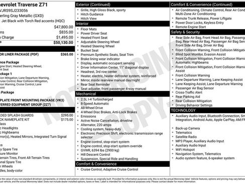 Certified 2025 Chevrolet Traverse Z71 w/ LPO, Floor Liner Package AWD/4WD image 11
