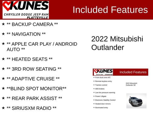 Used 2022 Mitsubishi Outlander SE AWD/4WD image 2