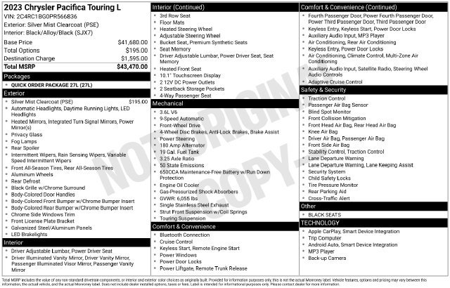 Used 2023 Chrysler Pacifica Touring-L FWD image 4