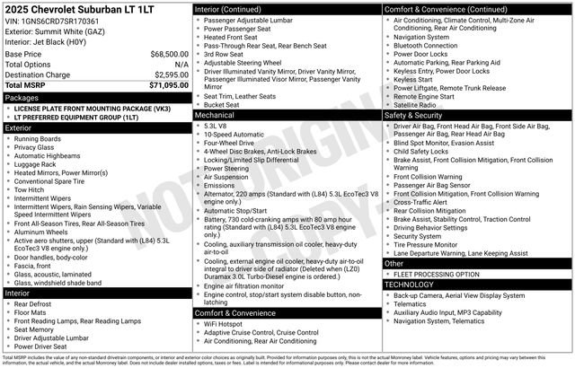 Certified 2025 Chevrolet Suburban LT AWD/4WD image 28