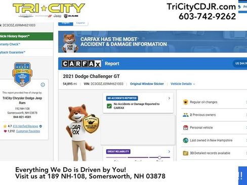 Used 2021 Dodge Challenger GT w/ Blacktop Package image 2