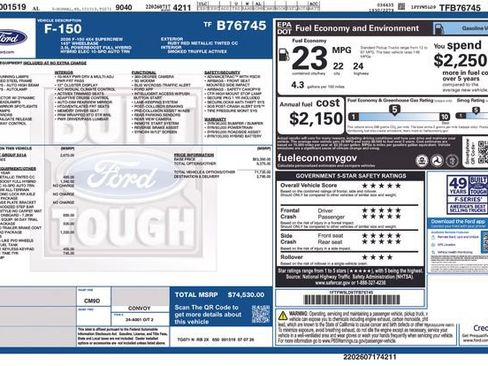 New 2026 Ford F150 Lariat w/ Equipment Group 501A Mid AWD/4WD image 4