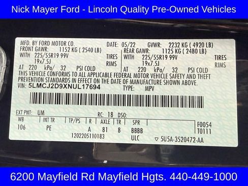 Used 2022 Lincoln Corsair Reserve w/ Equipment Group 201A image 29