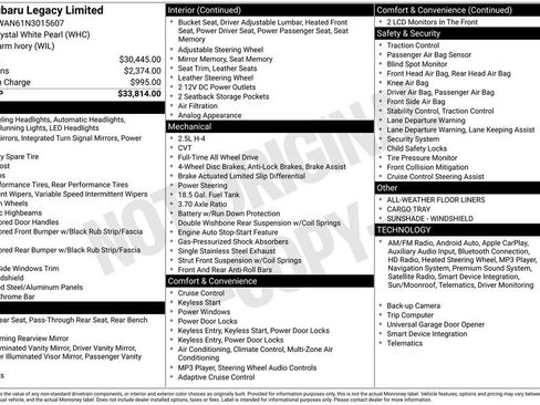 Used 2022 Subaru Legacy Limited image 6