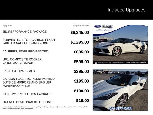 Used 2023 Chevrolet Corvette Stingray Convertible w/ Z51 Performance Package RWD image 7