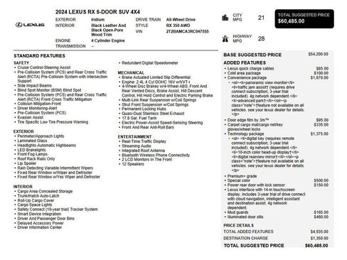 Used 2024 Lexus RX 350 Premium Plus w/ Convenience Package image 45