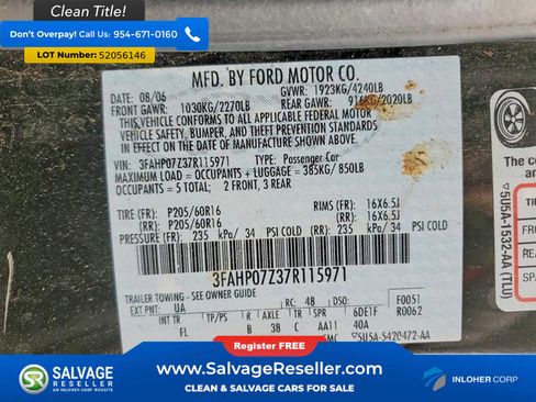 Used 2007 Ford Fusion SE FWD image 16