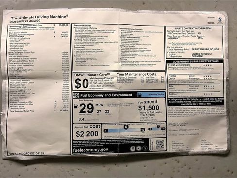 New 2025 BMW X3 xDrive30i w/ Premium Package image 12