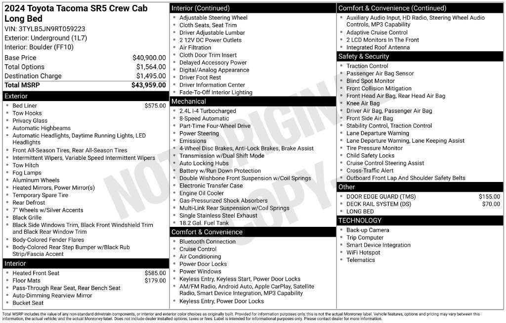 Used 2024 Toyota Tacoma SR5 AWD/4WD image 35