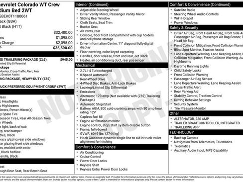 New 2026 Chevrolet Colorado W/T w/ Advanced Trailering Package RWD image 27