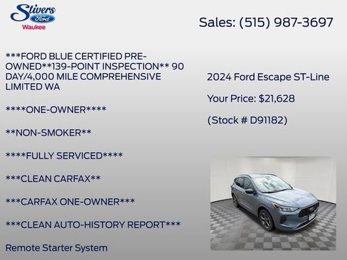 Used 2024 Ford Escape ST-Line AWD/4WD image 16