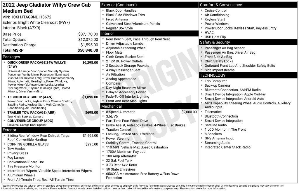 Used 2022 Jeep Gladiator Sport AWD/4WD image 33
