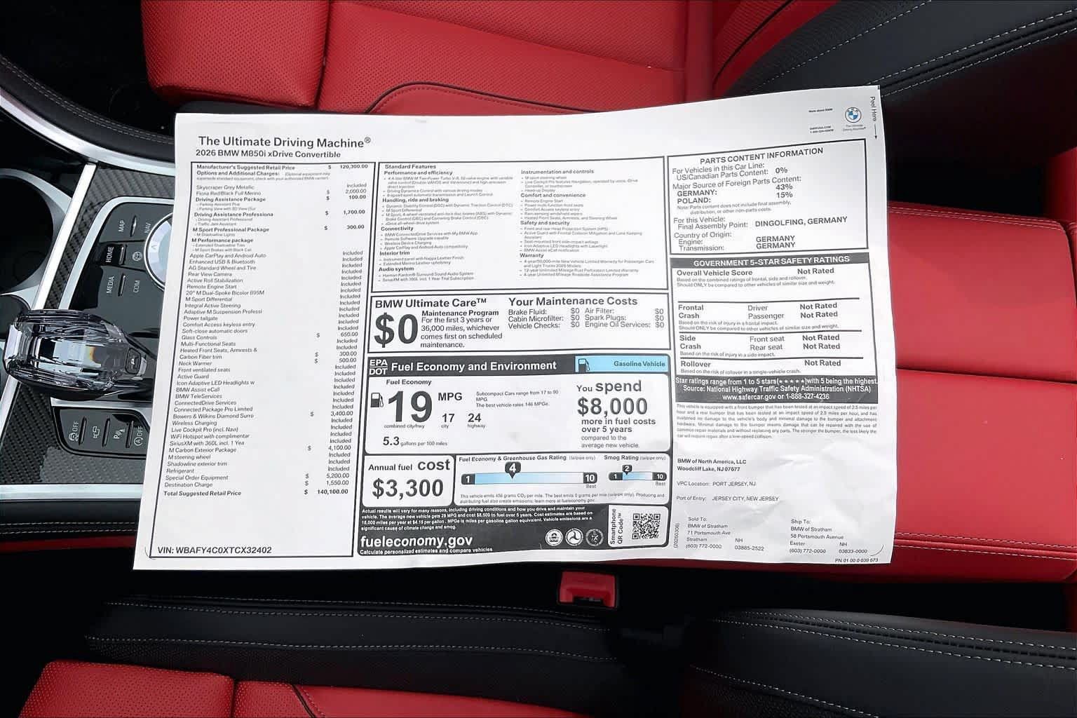 New 2026 BMW M850i xDrive Convertible w/ M Carbon Exterior Package AWD/4WD image 18
