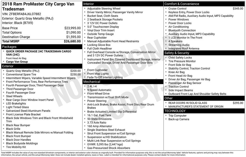 Used 2018 RAM ProMaster City Tradesman FWD image 9