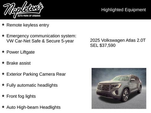 Used 2025 Volkswagen Atlas SEL AWD/4WD image 6