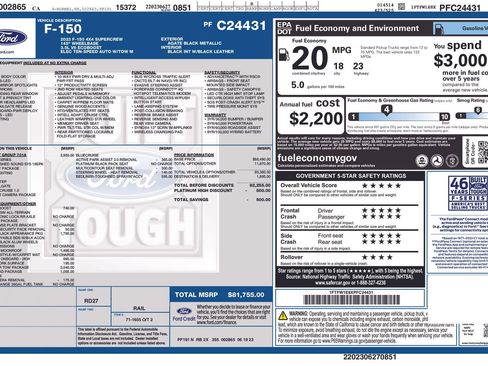 Used 2023 Ford F150 Platinum w/ Equipment Group 701A High image 3