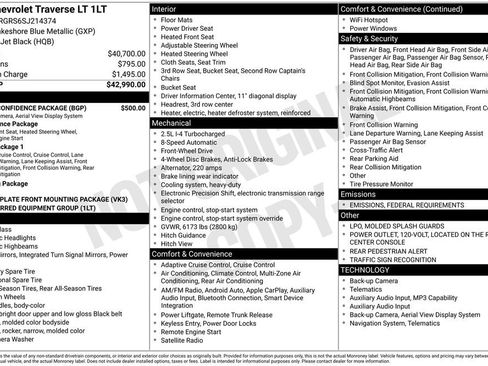 Used 2025 Chevrolet Traverse LT w/ Driver Confidence Package image 37