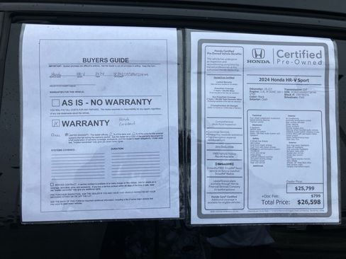 Certified 2024 Honda HR-V Sport image 37