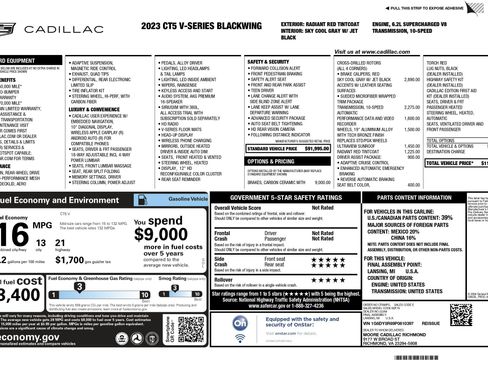 Used 2023 Cadillac CT5 V Blackwing w/ Driver Assist Package RWD image 2