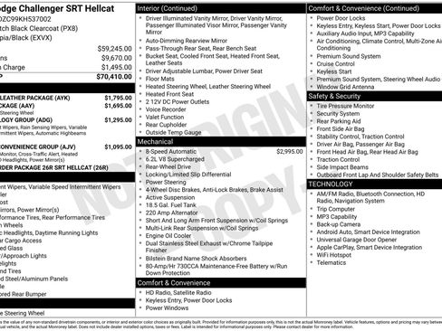 Used 2019 Dodge Challenger SRT Hellcat w/ Laguna Leather Package image 4