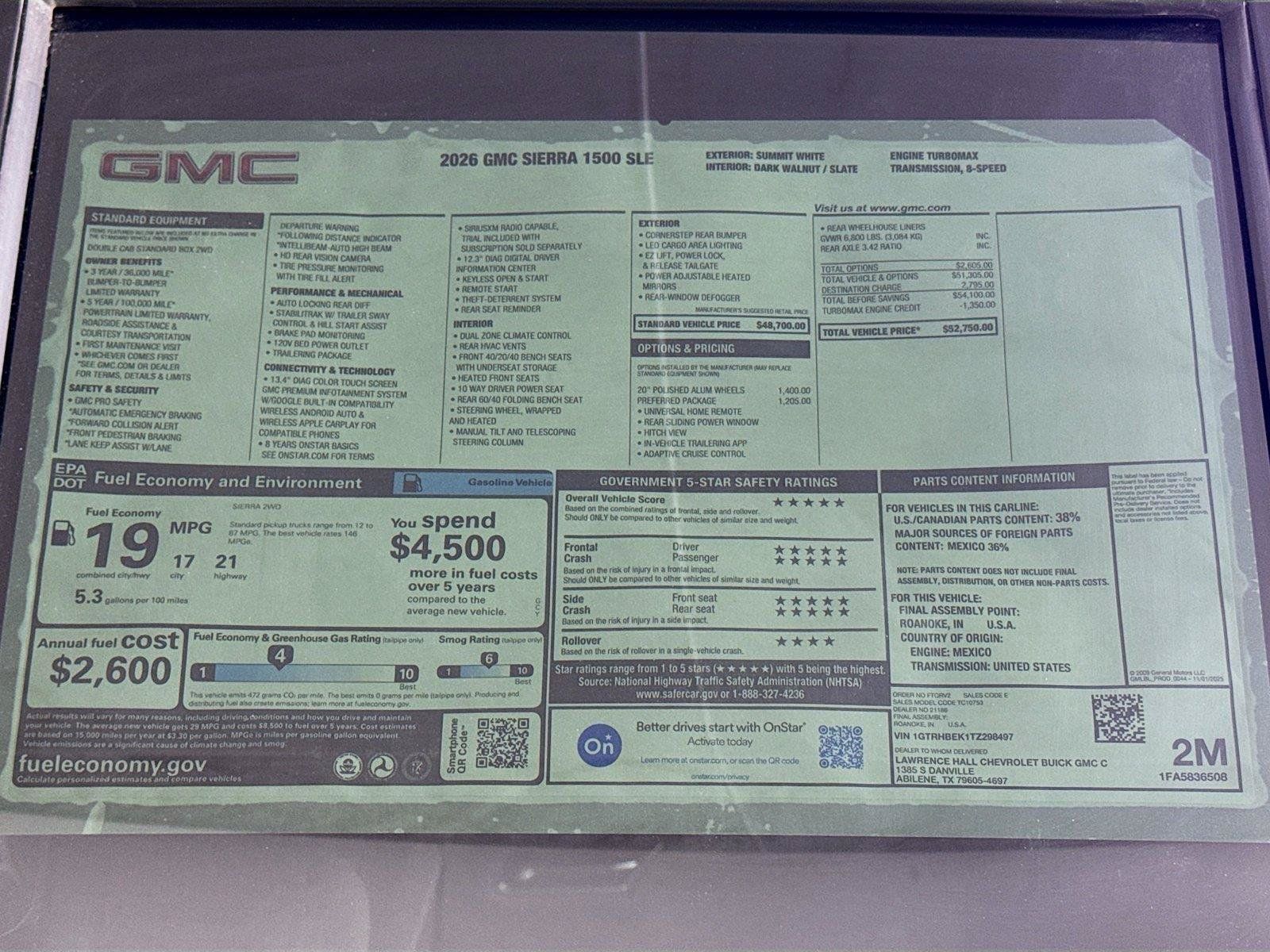 New 2026 GMC Sierra 1500 SLE w/ Preferred Package RWD image 20