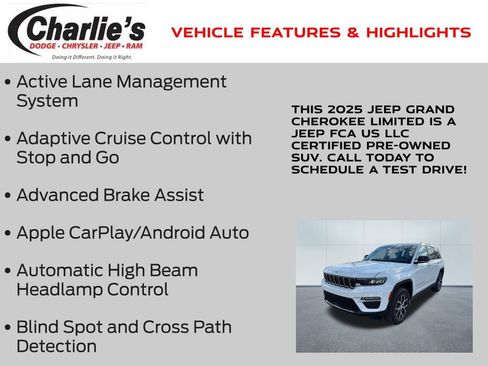 Certified 2025 Jeep Grand Cherokee Limited w/ Trailer Tow Package image 7