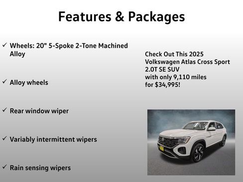 Used 2025 Volkswagen Atlas Cross Sport SE w/ Panoramic Sunroof Package FWD image 13