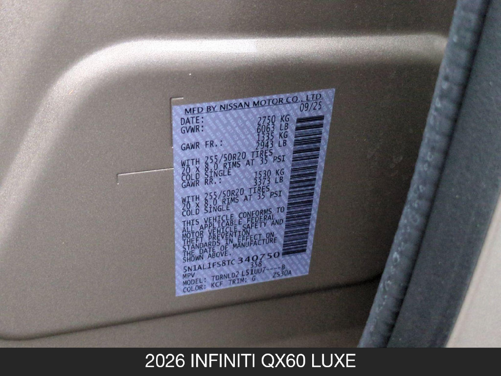 Certified 2026 INFINITI QX60 Luxe w/ Cargo Package AWD/4WD image 28