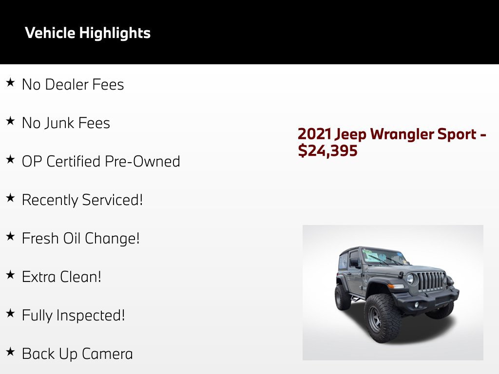 Used 2021 Jeep Wrangler Sport AWD/4WD image 58