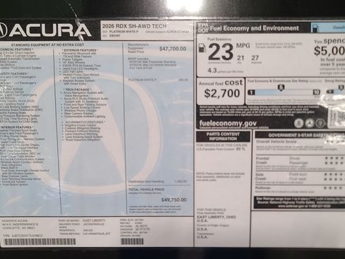 New 2026 Acura RDX SH-AWD w/ Technology Package image 35