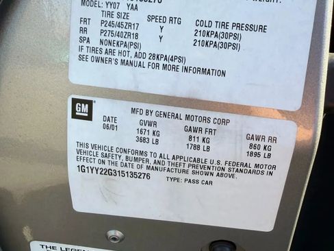 Used 2001 Chevrolet Corvette Coupe w/ Preferred Equipment Group1 image 48