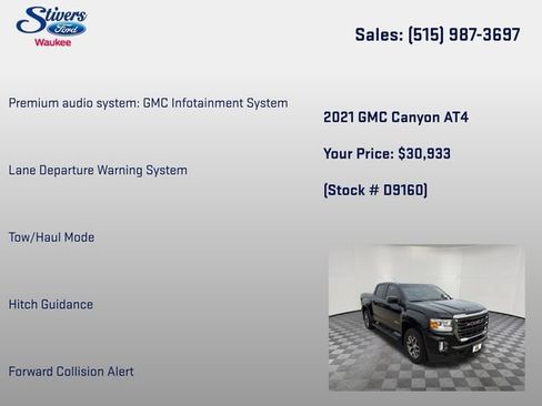 Used 2021 GMC Canyon AT4 w/ Driver Alert Package AWD/4WD image 16