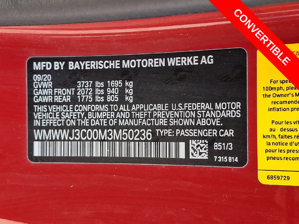 Used 2021 MINI Cooper Convertible FWD image 27