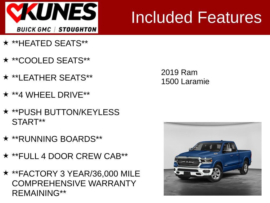 Used 2019 RAM 1500 Laramie AWD/4WD image 3