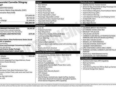 Used 2024 Chevrolet Corvette Stingray Preferred Cpe w/ Z51 Performance Package RWD image 3
