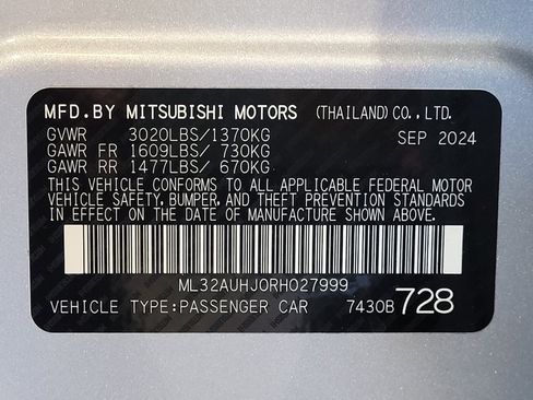 Used 2024 Mitsubishi Mirage ES FWD image 33