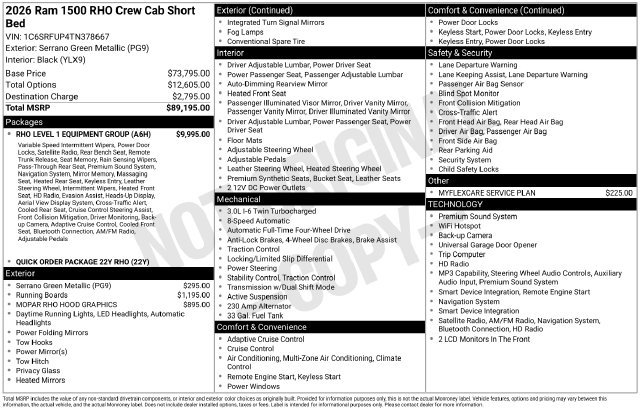 New 2026 RAM 1500 RHO w/ RHO Level 1 Equipment Group AWD/4WD image 36