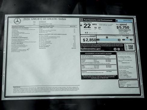 New 2026 Mercedes-Benz C 43 AMG 4MATIC Sedan image 26