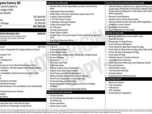 Used 2023 Toyota Camry SE w/ Convenience Package FWD image 29