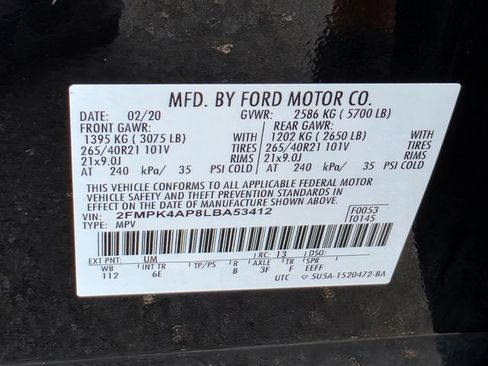 Used 2020 Ford Edge ST w/ Equipment Group 401A AWD/4WD image 33