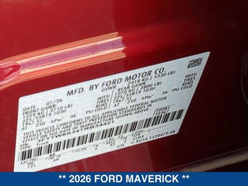 Certified 2026 Ford Maverick Lariat w/ 4K Tow Package AWD/4WD image 23